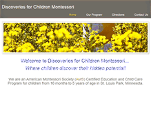 Tablet Screenshot of discoveriesmontessori.com